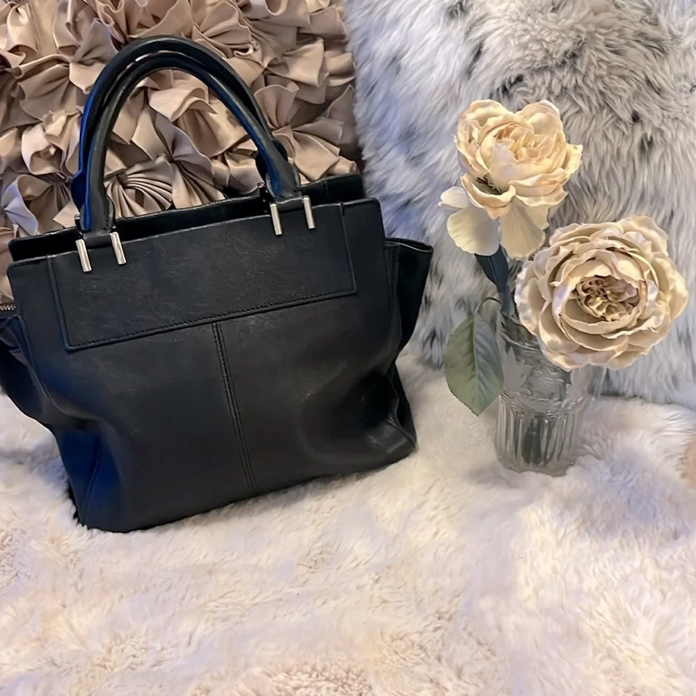 Vince Camuto Women’s Ayla Black Satchel Bag Purse